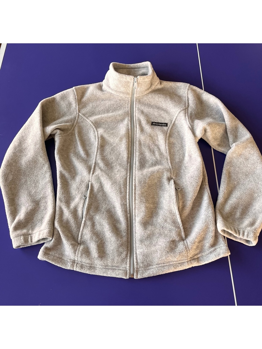 Columbia Women's Light Gray Full Zip Fleece Jacket Size M